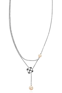 Pearl Logo Pendant Necklace