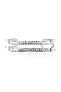 Triple Row Crystal Cuff Bracelet