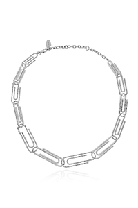 Off-White Crystal Paperclip Necklace