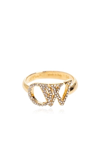 Off-White Crystal Logo Ring