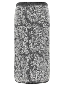 Nude Metallic Jacquard Knitted Skirt