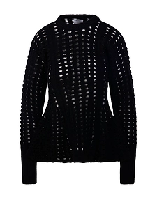 Nude Perforated Turtleneck Knitted Sweater