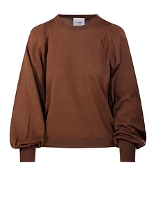 Nude Puff-Sleeve Sweater