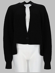 Nude Ribbed Cropped Cardigan