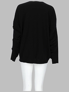 Nude Ruched Sleeve Knitted Sweater