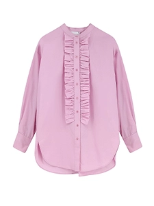 Nude Ruffled Front Shirt