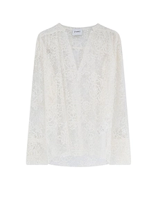 Nude Sheer Lace V-Neck Top