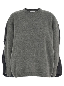 Nude Two-Tone Oversized Knitted Sweater