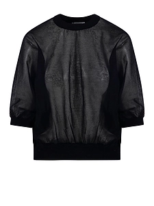 Sheer Short-Sleeve Sweater
