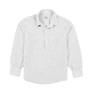 Nupkeet Pinstriped Curved Hem Shirt