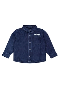Off-White Kids Type Logo Denim Shirt