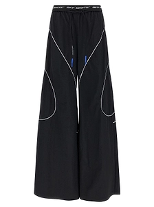 Off-White Logo Band Drawstring Wide Leg Pants