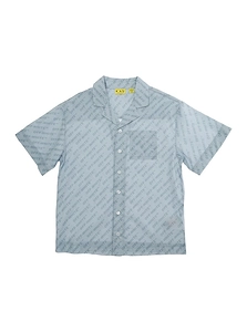 Off-White Kids All-Over Logo Printed Bowling Shirt