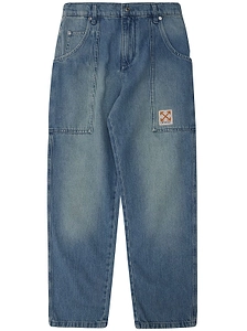 Off-White Kids Arrow Label Straight Leg Jeans