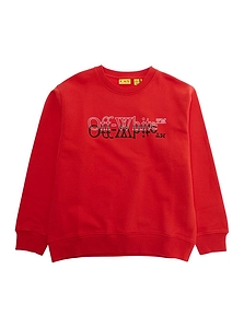 Off-White Kids Big Bookish Double Crewneck Sweatshirt