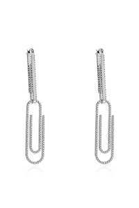 Paperclip Embellished Earrings