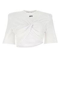 Off-White Twisted Front Cropped Top