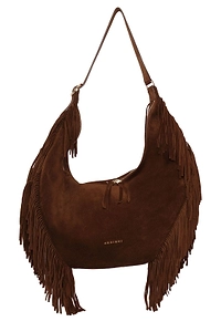 Peach Fringe Hobo Bag