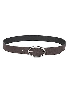 Orciani Textured Oval-Buckle Leather Belt