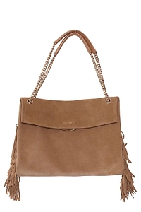 Venus Peach Fringe Midi Shoulder Bag
