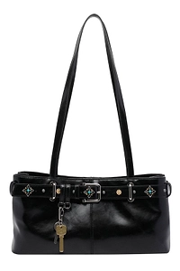 Embellished Buckled Key Chain Shoulder Bag