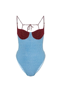 Contrasted One Piece Swimsuit