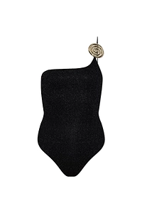 Asymmetric Lurex One-Piece Swimsuit