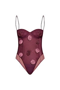 Floral Tulle One-Piece Swimsuit