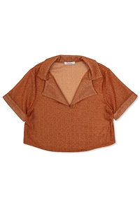 OsÉRee Kids Glitter Polo Knitted Top