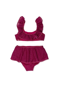 OsÉRee Kids Ruffled Lurex Bikini Beachwear