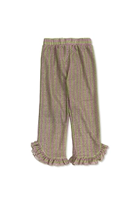 OsÉRee Kids Ruffled Striped Knitted Trousers