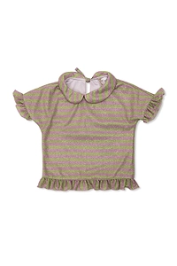 OsÉRee Kids Ruffled Striped Lurex Top