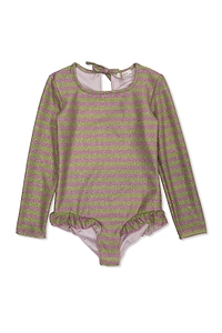 OsÉRee Kids Striped Lurex One-Piece Swimsuit