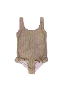 OsÉRee Kids Striped Ruffled Swimsuit