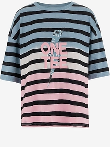 One Tee Ava Striped Logo T-Shirt