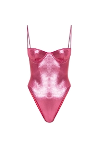 OsÉRee One-Piece Metallic Finish Swimsuit