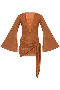 OsÉRee Ring Detail Lurex Mini Dress