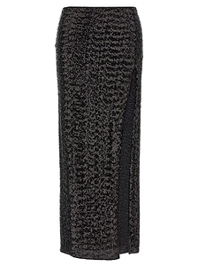 OsÉRee Sequin Embellished Side Slit Midi Skirt