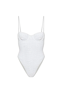 Sequined Underwire One-Piece Swimsuit
