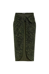 OsÉRee Zebra Motif Lurex Pareo Skirt