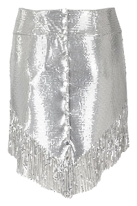Paco Rabanne Asymmetric Hem Fringed Mini Skirt