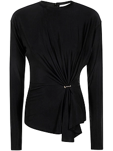 Paco Rabanne Gathered Crewneck Top