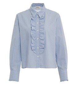 Ottod'ame Ruffled Striped Shirt