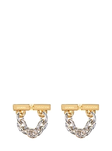 Paco Rabanne Logo-Engraved Chain-Linked Earrings