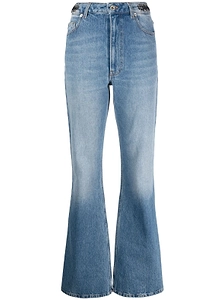 Paco Rabanne Logo Patch Flared Jeans