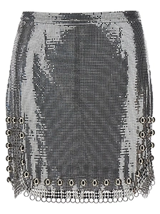 Paco Rabanne Metallic Effect High Waist Skirt