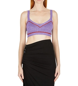 Paco Rabanne Metallic Knit Cropped Top