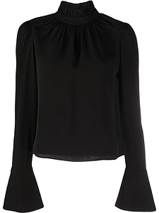 Paco Rabanne Ruched Mock Neck Top