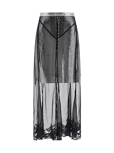 Paco Rabanne Semi-Sheer Jupe Long Skirt