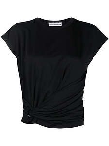 Paco Rabanne Side-Wrap Crewneck Top